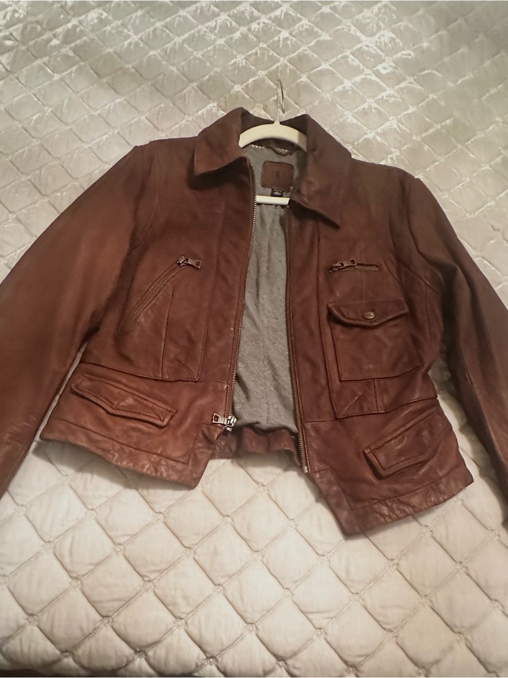 Banana Republic Brown Leather Utility Jacket